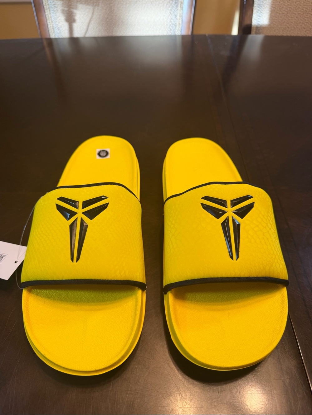New Nike Kobe Slides Sandals Yellow Black Size US 12